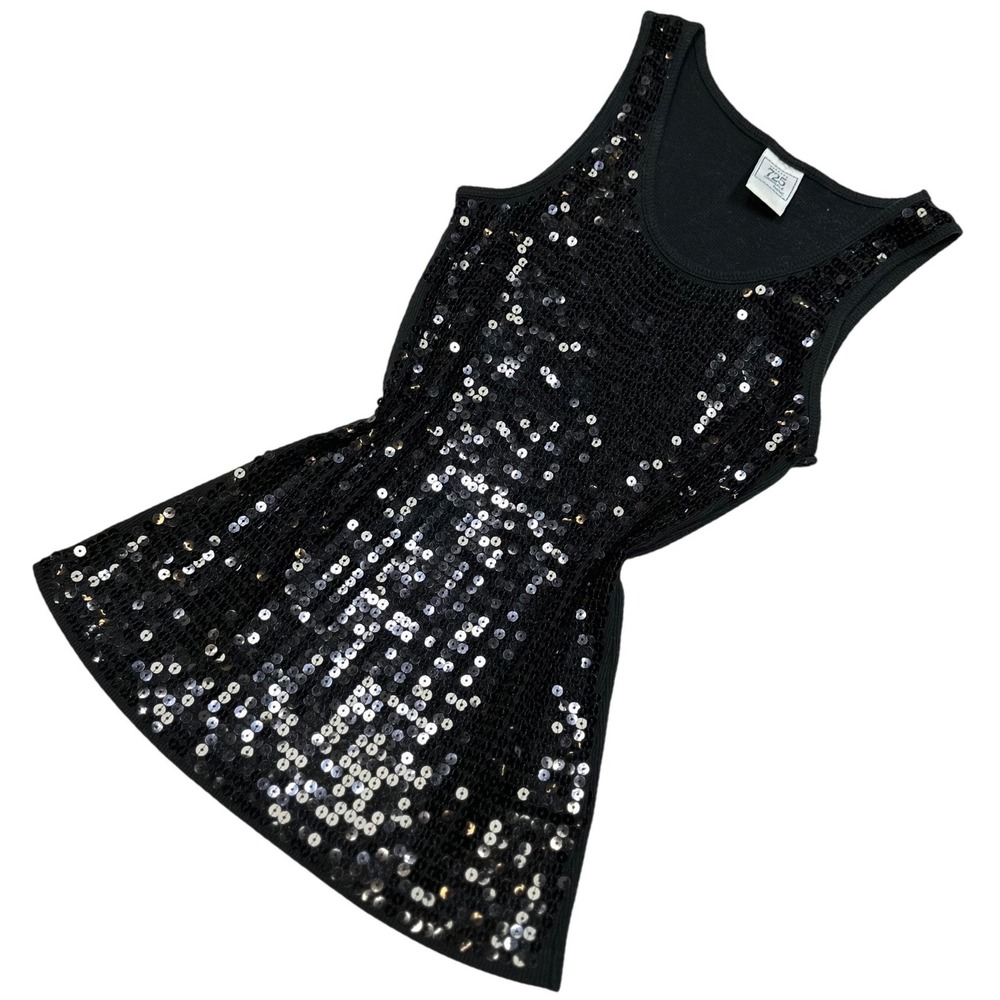 Vintage Y2K Sequin Long Tank Top, By 725, Size Medium